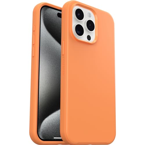 OtterBox Symmetry für MagSafe Hülle für iPhone 15 Pro Max, stoßfest, sturzsicher, schützende dünne Hülle, 3x getestet nach Militärstandard, Orange von OtterBox