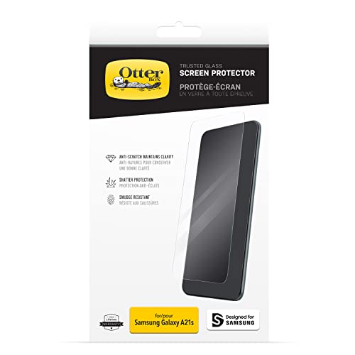 OtterBox Trusted Glass Displayschutz für Samsung Galaxy A21s gehärtetes Glas, Schutz vor Brüchen, Kratzern und Stürzen von OtterBox