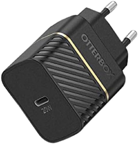 OtterBox USB-C EU Ladegerät 20W, Schnellade Funktion für Smartphone und Tablet, Sturzgeschützt und Robust, Schwarz, Keine Einzelhandelsverpackung von OtterBox