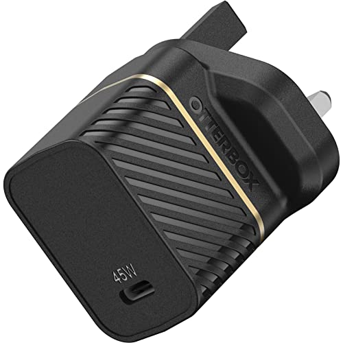 OtterBox USB-C PD GaN UK Ladegerät 45W, USB-C Schnellade Gerät für Smartphone und Tablet, Sturzgeschützt und Robust, Schwarz von OtterBox