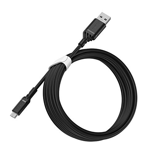 OtterBox verstärktes USB-A auf Micro USB Kabel, Ladekabel für Smartphone und Tablet, Ultra-Robust und getestet auf Biegsamkeit und Flexibilität, 3M, Schwarz von OtterBox