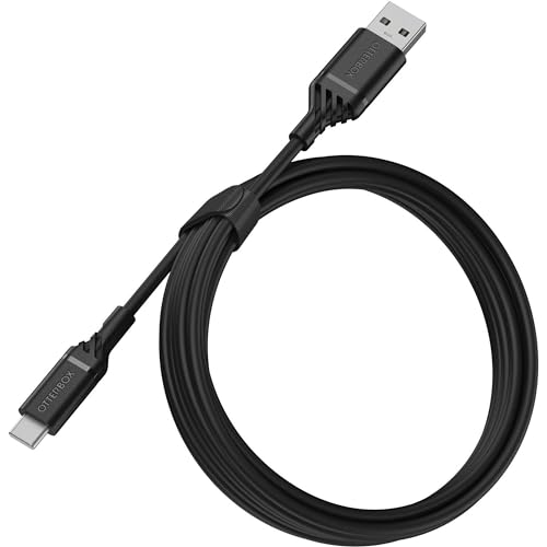 OtterBox verstärktes USB-A auf USB-C Kabel, Ladekabel für Smartphone und Tablet, Ultra-Robust und getestet auf Biegsamkeit und Flexibilität, 2M, Schwarz von OtterBox