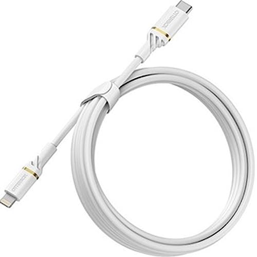OtterBox verstärktes USB-C auf Lightning Kabel, Mfi zertifiziert, Schnelllade Kabel für iPhone und iPad, Ultra-Robust und getestet auf Biegsamkeit und Flexibilität, 2M, Weiß von OtterBox