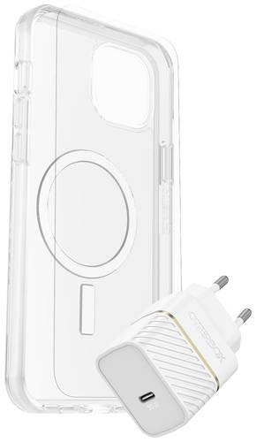 Otterbox KIT EU Hülle + Schutzglas + Ladegerät Set Apple iPhone 15 Plus Transparent, Weiß MagSafe von OtterBox
