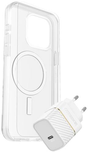Otterbox KIT EU Hülle + Schutzglas + Ladegerät Set Apple iPhone 15 Pro Max Transparent, Weiß MagS von OtterBox