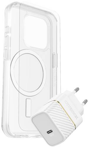 Otterbox KIT EU Hülle + Schutzglas + Ladegerät Set Apple iPhone 15 Pro Transparent, Weiß MagSafe von OtterBox