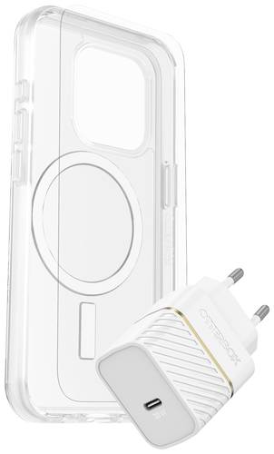 Otterbox KIT EU Hülle + Schutzglas + Ladegerät Set Apple iPhone 15 Pro Transparent, Weiß MagSafe von OtterBox