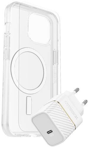 Otterbox KIT EU Hülle + Schutzglas + Ladegerät Set Apple iPhone 15 Transparent, Weiß MagSafe komp von OtterBox