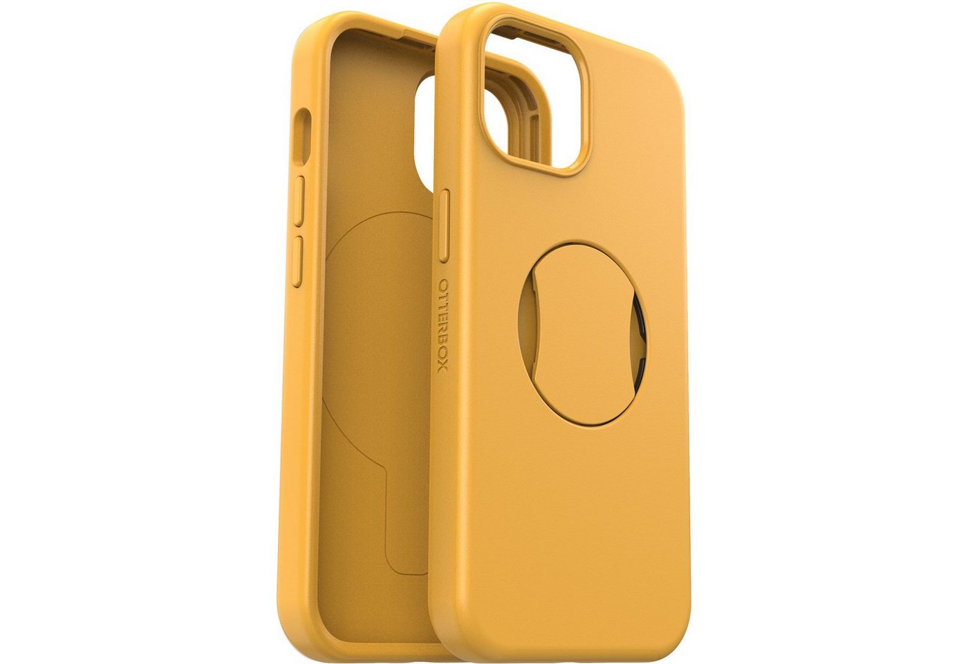 Otterbox Backcover OtterGrip Symmetry Hülle für Apple iPhone 15 für MagSafe, Sturzsichere, schützende Hülle mit eingebautem Griff, 3x getestet von Otterbox