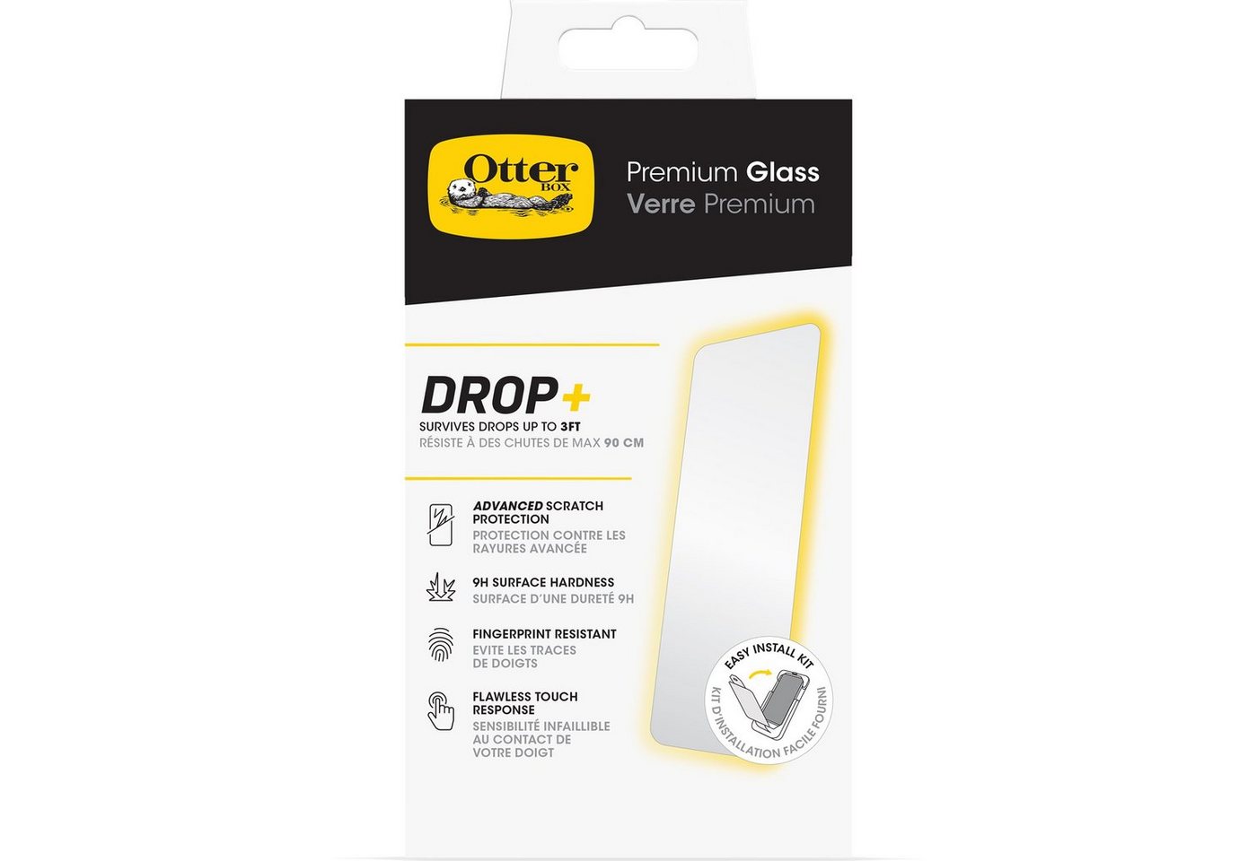 Otterbox Premium Glass Displayschutz für Apple iPhone 15 Pro für Apple iPhone 15 Pro, Displayschutzglas, gehärtetes Glas, x3 Kratzschutz, übersteht Stürze aus bis 0,9 m von Otterbox