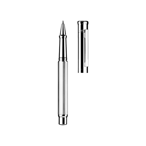 Otto Hutt Design 04 Tintenroller in Silber, Schaft aus platiniertem Messing, Länge: 13.3cm, Durchmesser 10.8mm, Gewicht 42.1gr, 009-11608 von Otto Hutt