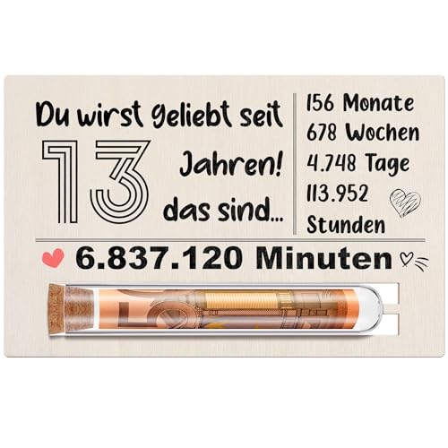 Otuuz 13. Geburtstag Geldgeschenk aus Holz Enthält Reagenzglas Geldgeschenke Verpackung und Holzkarte 13. Geburtstag Geschenk für Mädchen Jungen Otuuz 13. Geburtstag Geldgeschenk aus Holz Enthält Reagenzglas Geldgeschenke Verpackung und Holzkarte 13. Geburtstag Geschenk für Mädchen Jungen von Otuuz