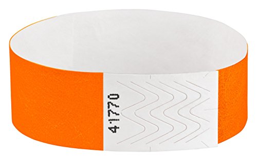 OTWIS Einlassbänder, Eintrittsbänder, Kontrollarmband, Farbe:orange, Größe:100 Stück von Otwis Plastik