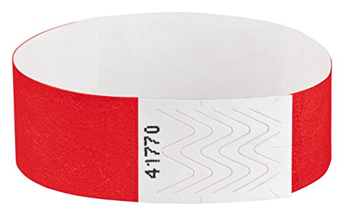 OTWIS Einlassbänder, Eintrittsbänder, Kontrollarmband, Farbe:rot, Größe:100 Stück von Otwis Plastik