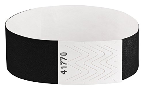OTWIS Einlassbänder, Eintrittsbänder, Kontrollarmband, Farbe:schwarz, Größe:100 Stück von Otwis Plastik