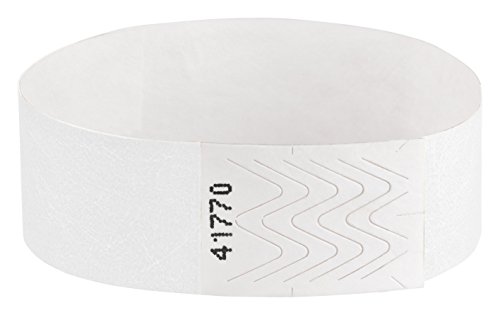 OTWIS Einlassbänder, Eintrittsbänder, Kontrollarmband, Farbe:weiß, Größe:100 Stück von Otwis Plastik