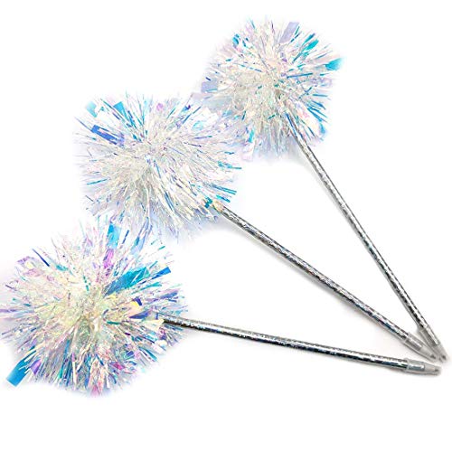 3 Stück Kugelschreiber glänzend silber flauschig Kugelschreiber Unterschrift Stift für Schule Büro Familie Große Pom Pom Lolipop Ball Pen Kunststoff Pelz für Mädchen von Oubaiyi