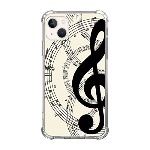 Oubliert Aesthetic Musiknoten Hülle Kompatibel mit iPhone 15 Plus, Klassisches Musikfestival Hülle für iPhone 15 Plus, Trendiges Einzigartiges Design TPU Bumper Cover Case von Oubliert