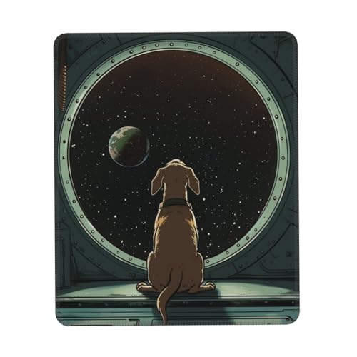 Oudrspo Mauspad mit Space Dog-Motiv, schwarz, strapazierfähig, weich, wasserdicht, rutschfest, Gummileder mit genähtem Rand, Gaming-Mauspads für Schreibtisch, Büro, Laptop, 25,4 x 30,5 cm Oudrspo Mauspad mit Space Dog-Motiv, schwarz, strapazierfähig, weich, wasserdicht, rutschfest, Gummileder mit genähtem Rand, Gaming-Mauspads für Schreibtisch, Büro, Laptop, 25,4 x 30,5 cm von Oudrspo