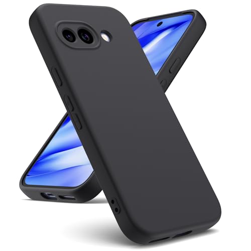 Oududianzi - Hülle Kompatibel mit Google Pixel 9a Hülle, [Flüssigsilikonhülle] [Innenseite Mikrofaser] Weiche TPU Schutzhülle aus Gummi Stoßfeste Silikongel Fall Hülle - Schwarz von Oududianzi