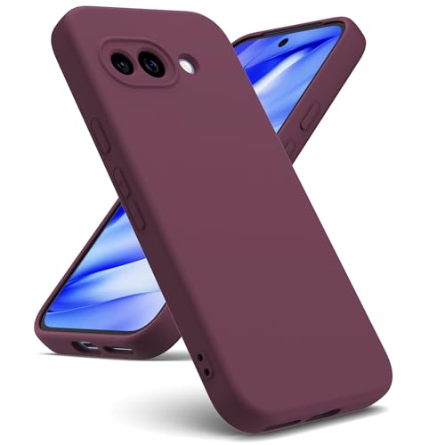 Oududianzi - Hülle Kompatibel mit Google Pixel 9a Hülle, [Flüssigsilikonhülle] [Innenseite Mikrofaser] Weiche TPU Schutzhülle aus Gummi Stoßfeste Silikongel Fall Hülle - Weinrot von Oududianzi