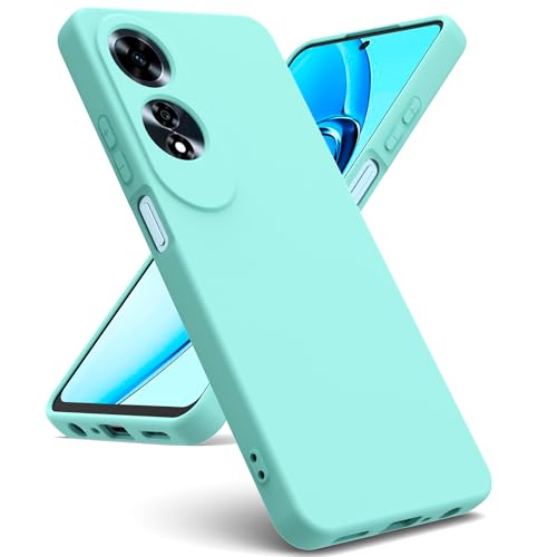 Oududianzi - Hülle Kompatibel mit Oppo A60 Hülle, [Flüssigsilikonhülle] [Innenseite Mikrofaser] Weiche TPU Schutzhülle aus Gummi Stoßfeste Silikongel Fall Hülle - Hellgrün von Oududianzi