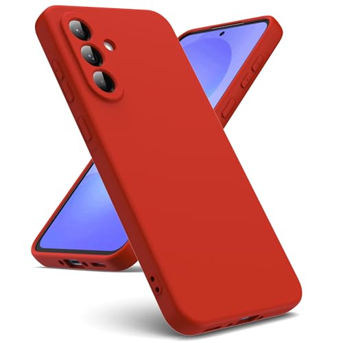 Oududianzi - Hülle Kompatibel mit Samsung Galaxy A36 5G Hülle, [Flüssigsilikonhülle] [Innenseite Mikrofaser] Weiche TPU Schutzhülle aus Gummi Stoßfeste Silikongel Fall Hülle - Rot von Oududianzi