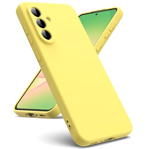 Oududianzi - Hülle Kompatibel mit Samsung Galaxy A56 5G Hülle, [Flüssigsilikonhülle] [Innenseite Mikrofaser] Weiche TPU Schutzhülle aus Gummi Stoßfeste Silikongel Fall Hülle - Gelb von Oududianzi