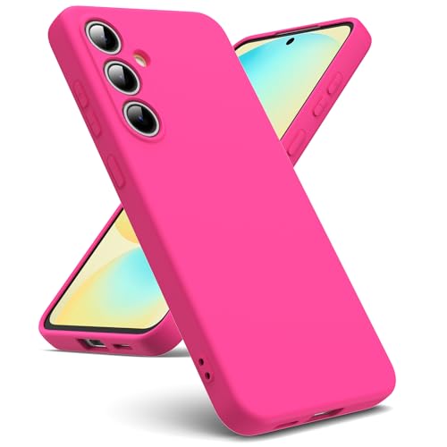 Oududianzi - Hülle Kompatibel mit Samsung Galaxy S24 FE 5G, [Flüssigsilikonhülle] [Innenseite Mikrofaser] Weiche TPU Schutzhülle aus Gummi Stoßfeste Silikongel Fall Hülle - Barbie Rot von Oududianzi