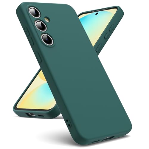 Oududianzi - Hülle Kompatibel mit Samsung Galaxy S24 FE 5G Hülle, [Flüssigsilikonhülle] [Innenseite Mikrofaser] Weiche TPU Schutzhülle aus Gummi Stoßfeste Silikongel Fall Hülle - Nachtgrün von Oududianzi