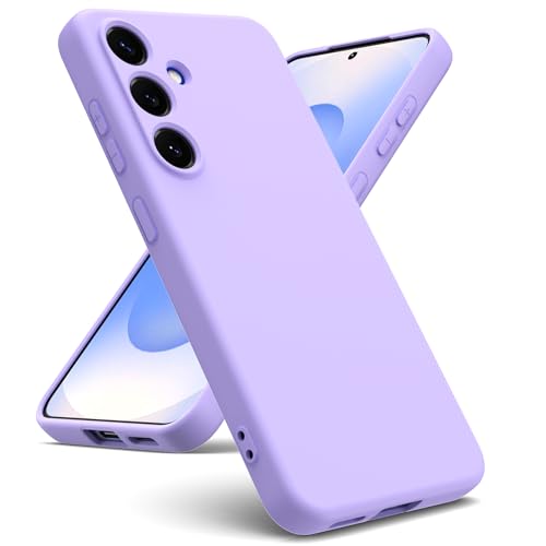 Oududianzi - Hülle Kompatibel mit Samsung Galaxy S25 5G Hülle, [Flüssigsilikonhülle] [Innenseite Mikrofaser] Weiche TPU Schutzhülle aus Gummi Stoßfeste Silikongel Fall Hülle - Helles Lila von Oududianzi