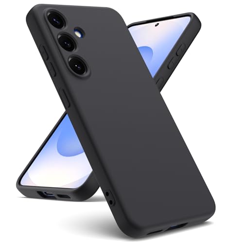 Oududianzi - Hülle Kompatibel mit Samsung Galaxy S25 5G Hülle, [Flüssigsilikonhülle] [Innenseite Mikrofaser] Weiche TPU Schutzhülle aus Gummi Stoßfeste Silikongel Fall Hülle - Schwarz von Oududianzi