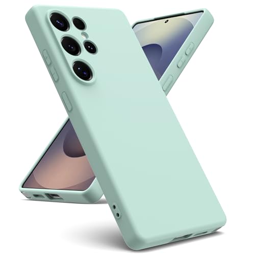 Oududianzi - Hülle Kompatibel mit Samsung Galaxy S25 Ultra 5G Hülle, [Flüssigsilikonhülle] [Innenseite Mikrofaser] Weiche TPU Schutzhülle aus Gummi Stoßfeste Silikongel Fall Hülle - Mint von Oududianzi