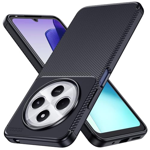 Oududianzi - Schutzhülle für Xiaomi Redmi 14C / Poco C75 Hülle [Kohlefaser-Textur] [Carbon Fiber] Soft TPU Handyhülle Kratzfeste Stoßfeste Weiche Silikon Case - Schwarz von Oududianzi