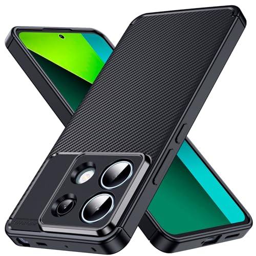 Oududianzi - Schutzhülle für Xiaomi Redmi Note 13 Pro 5G / Poco X6 5G Hülle [Kohlefaser-Textur] [Carbon Fiber] Soft TPU Handyhülle Kratzfeste Stoßfeste Weiche Silikon Case - Schwarz von Oududianzi