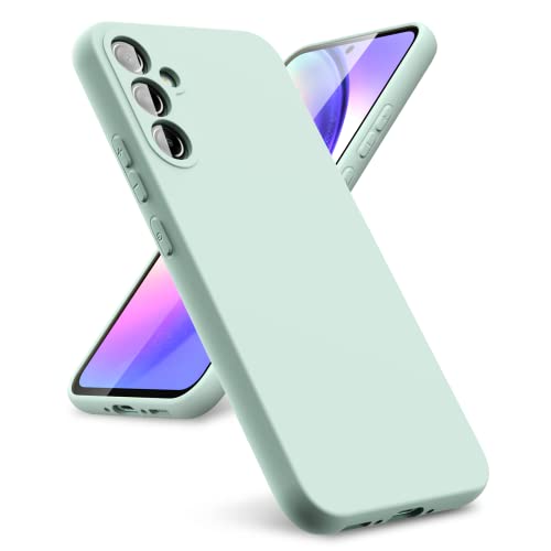 Oududianzi - Schutzhülle kompatibel mit Samsung Galaxy A54 5G [Schutzhülle aus flüssigem Silikon] [Innenseite Mikrofaser] Weiche Schutzhülle aus Gummi, stoßfest, Bumper Schutzhülle A54, Minzgrün von Oududianzi