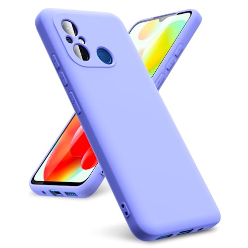 Oududianzi - Schutzhülle kompatibel mit Xiaomi Redmi 12C [Schutzhülle aus flüssigem Silikon] [Innenseite Mikrofaser] Weiche Schutzhülle aus Gummi, stoßfest, Bumper Schutzhülle Redmi 12C, Violett von Oududianzi