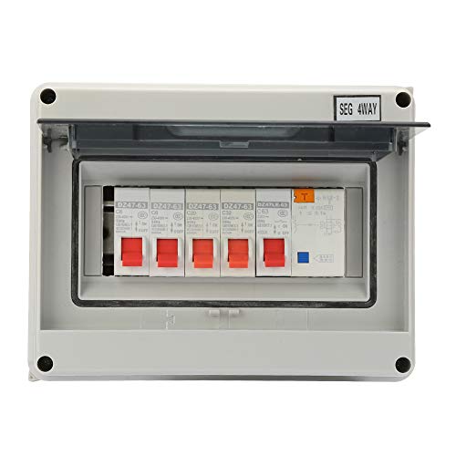 Leckstromschutzschalter, Mini-Leckstromschutzschalter 4-Wege-Mini-Verbrauchereinheit Wohnwagen-Verbrauchereinheit 63A 30mA RCD 4MCB 2 * 6A+20A+32A von Ouitble