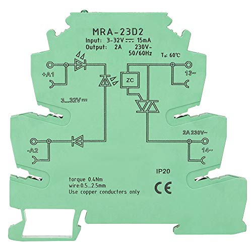 Mra-23d2 Din Rail Relay Moduledc 3-32 V Ultradünnes Halbleiterrelaismodul Für Elektronische Geräte 3,2 × 0,2 × 3,1 Zoll von Ouitble
