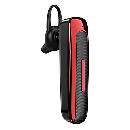Ouitble Bluetooth Kopfhörer Sport Single in Ear Kopfhörer Kabellos Stereo Bluetooth Headset mit Ohrhaken IPX5 Wasserdicht 20 Std Sprechzeit für Business Büro Autofahren (Rot Schwarz) von Ouitble
