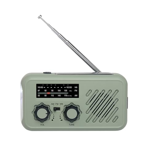 Ouitble Kurbelradio Solar Kurbel Notfall Radio AM/FM Dynamo Notfallradio mit 2000 mAh Powerbank LED Licht für Camping Wandern Zelten von Ouitble