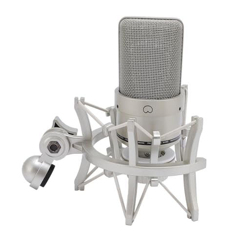Ouitble XLR Studio Mikrofon 26mm Großmembran Kondensatormikrofon mit Schockhalterung für Musikproduktion Gesangsaufnahmen und Podcasts (Gold) von Ouitble