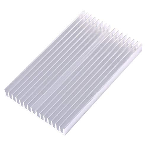 Oumefar 100 * 60 * 10mm Aluminium Kühlkörper DIY Kühlergrillform Kühlkörper Chip Argentate Kühler Kühlrippenmodul für IC LED Leistungstransistor von Oumefar