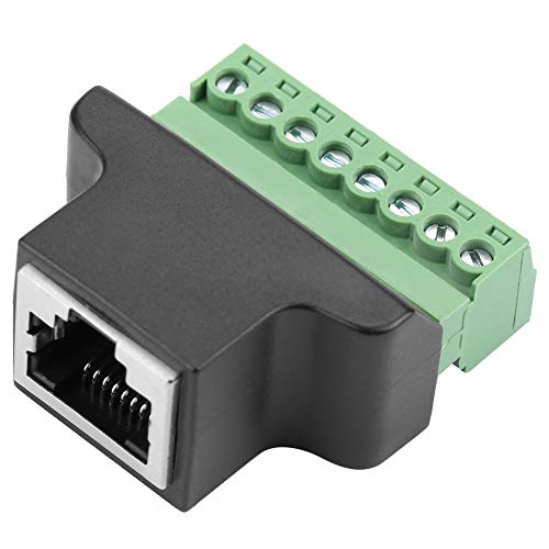 Oumefar 220V Ethernet RJ45-Buchse zum Verschrauben der Klemme 8-poliger digitaler DVR-Adapteranschluss 8P8C-Buchse für die Netzwerkschnittstelle von Oumefar