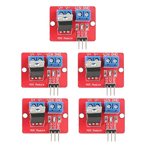 Oumefar 5-teiliges IRF520-MOSFET-Treibermodul 3,3 V / 5 V PWM-Ausgangstreiberplatinenmodul 0-24 V PWM-Treibersteuerungsschalttafel für MCU ARM Arduino Raspberry Pi von Oumefar