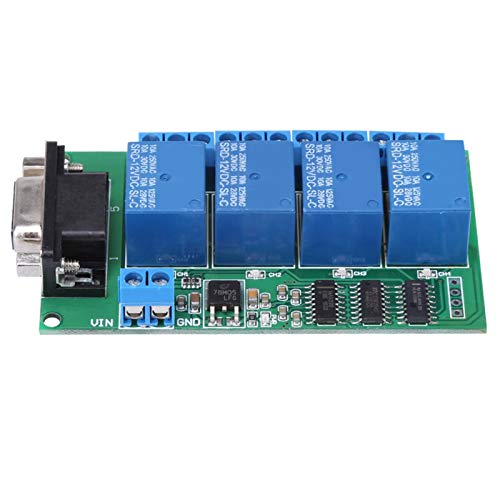 Oumefar DB9 RS232 Fernbedienungsrelaismodul 12V 4-Kanal UART Serial Port Switch Drahtlose Fernbedienungsrelaisplatine für Automotoren von Oumefar