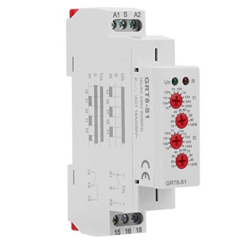 Oumefar GRT8-S1 Zyklus-Zeitrelais AC 230V Mini Asymmetrisches Zyklus-Timer-Relais Einschalten EIN/AUS Wiederholungszyklus-Zeitrelais Sie den Verzögerungsrelais für industrielle Steuerung von Oumefar