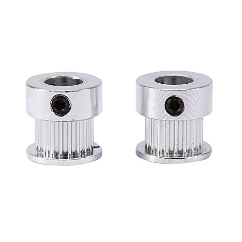 Oumefar GT2 Riemenscheibe 20 Zähne Zahnscheibe Zahnriemenscheibe Spannrolle Riemenscheibe Aluminium Riemenrad 6mm Breite 5mm belt pulley wheel Bohrung Riemenscheibe 2 Stück für 3D-Drucker von Oumefar