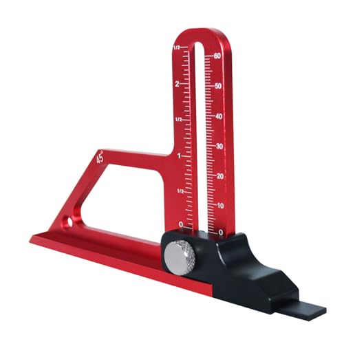 Oumefar Tischkreissägen-Höhenlineal, Aluminiumlegierung, 0 Bis 60 Mm, 45 °, Multifunktionales Holzbearbeitungswerkzeug für Holzarbeiter Zur Höhenmessung Oumefar Tischkreissägen-Höhenlineal, Aluminiumlegierung, 0 Bis 60 Mm, 45 °, Multifunktionales Holzbearbeitungswerkzeug für Holzarbeiter Zur Höhenmessung von Oumefar