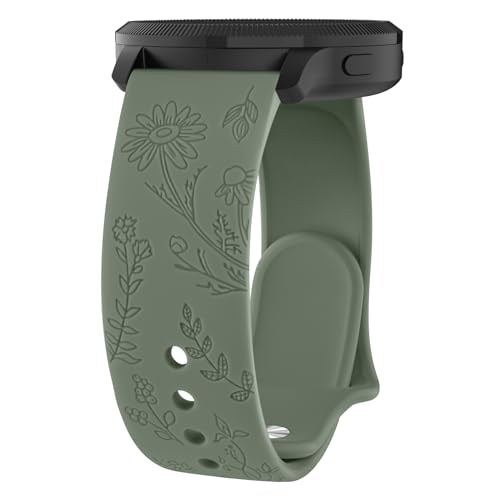 Oumida Armband für Garmin Forerunner 55 Armband/Forerunner 165/165 Music, Garmin Vivomove Sport/Vivomove Trend, 20mm Silikon Armbänder Floral Gravierte Uhrenarmband Sport Ersatzarmband Oumida Armband für Garmin Forerunner 55 Armband/Forerunner 165/165 Music, Garmin Vivomove Sport/Vivomove Trend, 20mm Silikon Armbänder Floral Gravierte Uhrenarmband Sport Ersatzarmband von Oumida